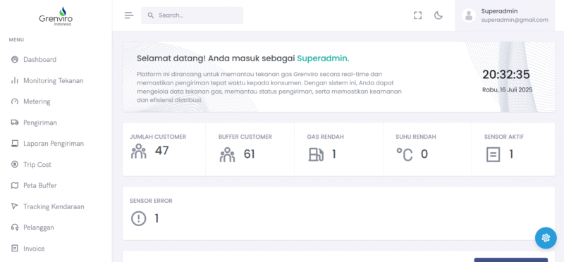 Aplikasi Website Monitoring dan Pengiriman Gas 